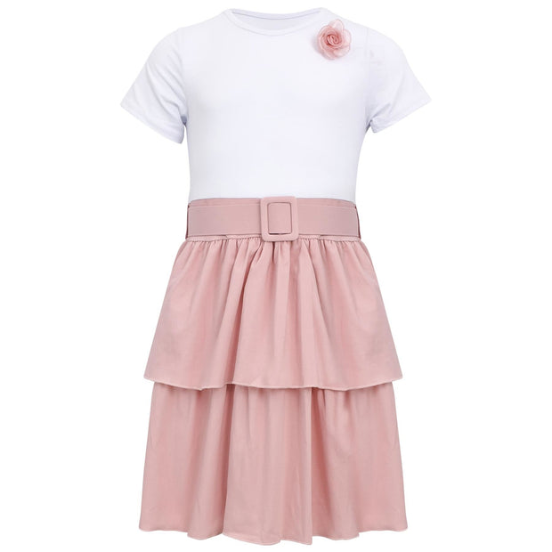 Kids Girls Summer Dress Casual Ruffle Party Dress Age 2-14
