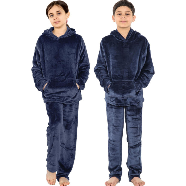 A2Z 4 Kids Childrens Warm Fleece twosie Hooded Pyjamas For Girls & Boys Sleepover 2 Piece Gift Set Age 5-6, 7-8, 9-10, 11-12 & 13 years