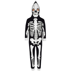 Kids Girls Boys Skeleton A2Z Onesie One Piece With Face Mask Halloween Costume