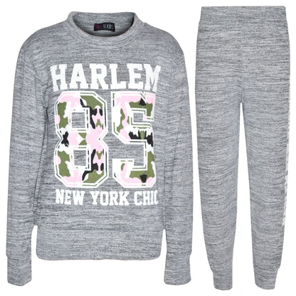 Kids Jogging Suit Girls HARLEM 85 Lounge Suit Tracksuit Hoodie Bottom 7-13 Years