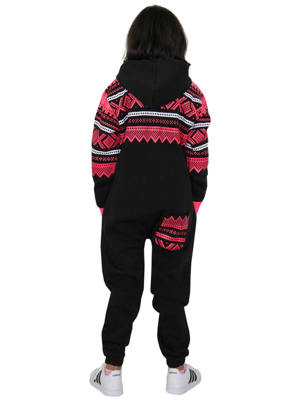 A2Z 4 Kids® Kids Fleece Onesie Girls Boys Aztec Snowflake Print All In One Jumsuit Playsuit Nightwear New Age 7 8 9 10 11 12 13 Years