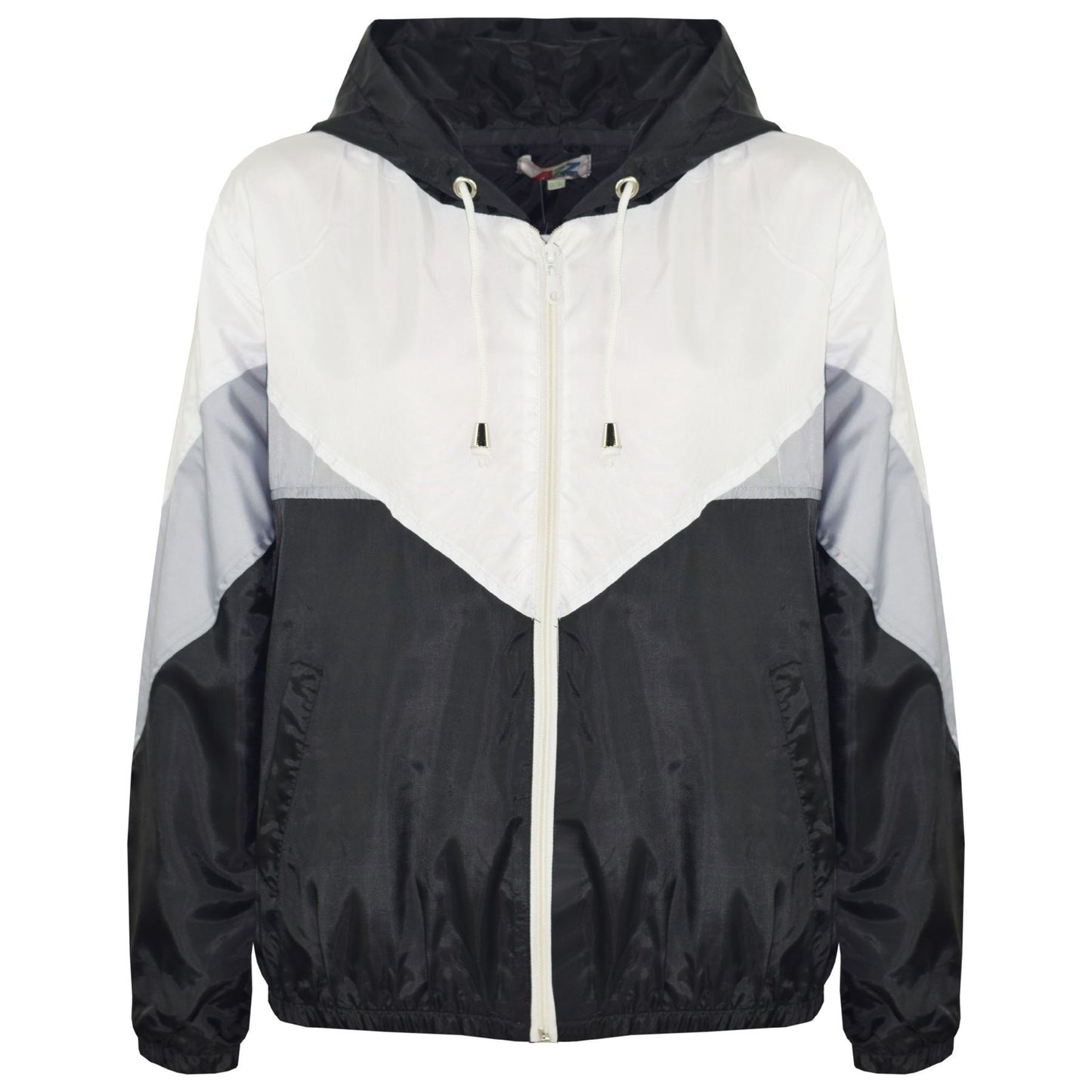 A2Z 4 Kids Windbreaker Black Waterproof Raincoat Jackets Contrast Panels Shower Resistant Lightweight Hooded Coat Girls Boys Age 5-13 Years - A2Z 4 Kids
