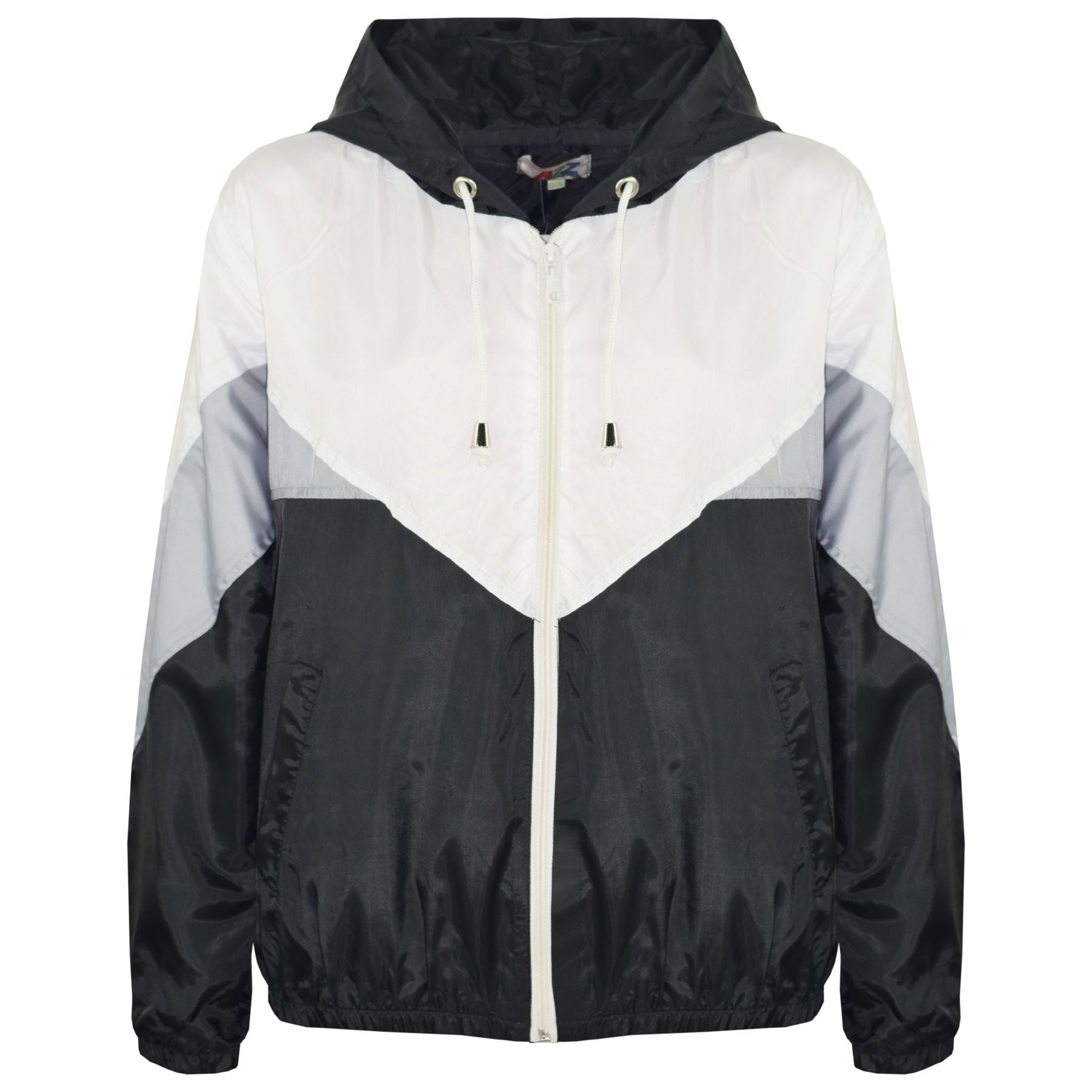 A2Z 4 Kids Windbreaker Black Waterproof Raincoat Jackets Contrast Panels Shower Resistant Lightweight Hooded Coat Girls Boys Age 5-13 Years - A2Z 4 Kids