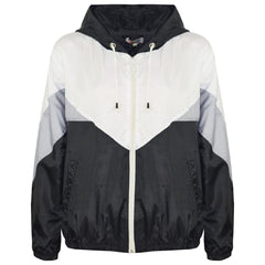 A2Z 4 Kids Windbreaker Black Waterproof Raincoat Jackets Contrast Panels Shower Resistant Lightweight Hooded Coat Girls Boys Age 5-13 Years - A2Z 4 Kids
