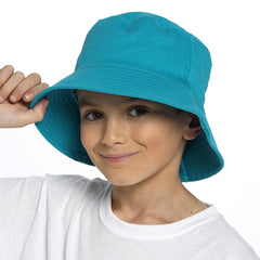 Kids Girls Boys Bucket Hat Summer Foldable Polyester Sun Protection Hiking Hat