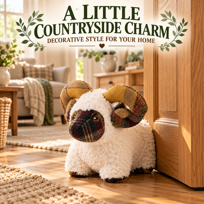 A2Z 1kg Weighted Sheep Door Stopper Plush Novelty Tartan Animal Home Decoration