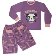 A2Z 4 Kids Girls Pyjamas Children PJs 2 Piece Set Panda Animal Dreamer Print Lilac Lounge Suit for Children Top Bottom Pyjamas Loungewear Gifts Age 2-13 Years