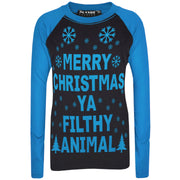 A2Z 4 Kids Pjs Girls Boys Merry Christmas Ya Filthy Animal Black & Blue Print Christmas Pajamas Set Age 2 3 4 5 6 7 8 9 10 11 12 13 Years