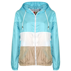 Kids Girls Boys Windbreaker Contrast Panel Jackets Hooded Raincoat Rain Mac 5-13