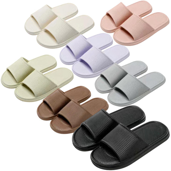 A2Z Mens Womens Open Toe Slip-on Sliders Anti-Slip Pool Slides Bathroom Sandals