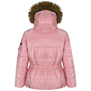 A2Z 4 Kids Kids Girls Jackets Baby Pink Puffer Hooded Stylish Detachable Faux Fur Padded Zipped Belted Slim Fit Warm Coats New Age 5 6 7 8 9 10 11 12 13 Years