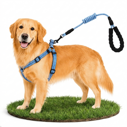 A2Z Dog Collar Harness And Lead Set Reflective Adjustable Walking Set