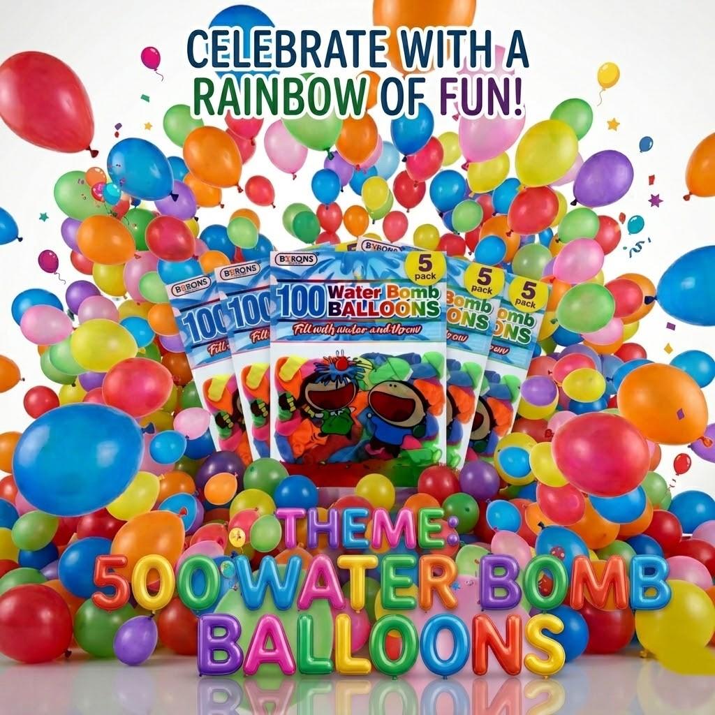 A2Z 100 Water Bomb Balloons Multipack Colourful Latex Water Balloons for Outdoor