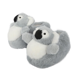 Kids Cute 3D Koala Slippers Soft Plush Warm Non-Slip Sole Cosy Indoor Footwear