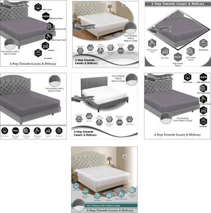 Easy Iron Percale Fitted Sheet Cotton Single Double King Super King Bed Sheet