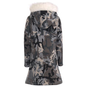 A2Z 4 Kids Camouflage Charcoal Print Parka Jacket Faux Fur Hooded Coat Drawstring Waist Fashion Girls Age 5-13 Years