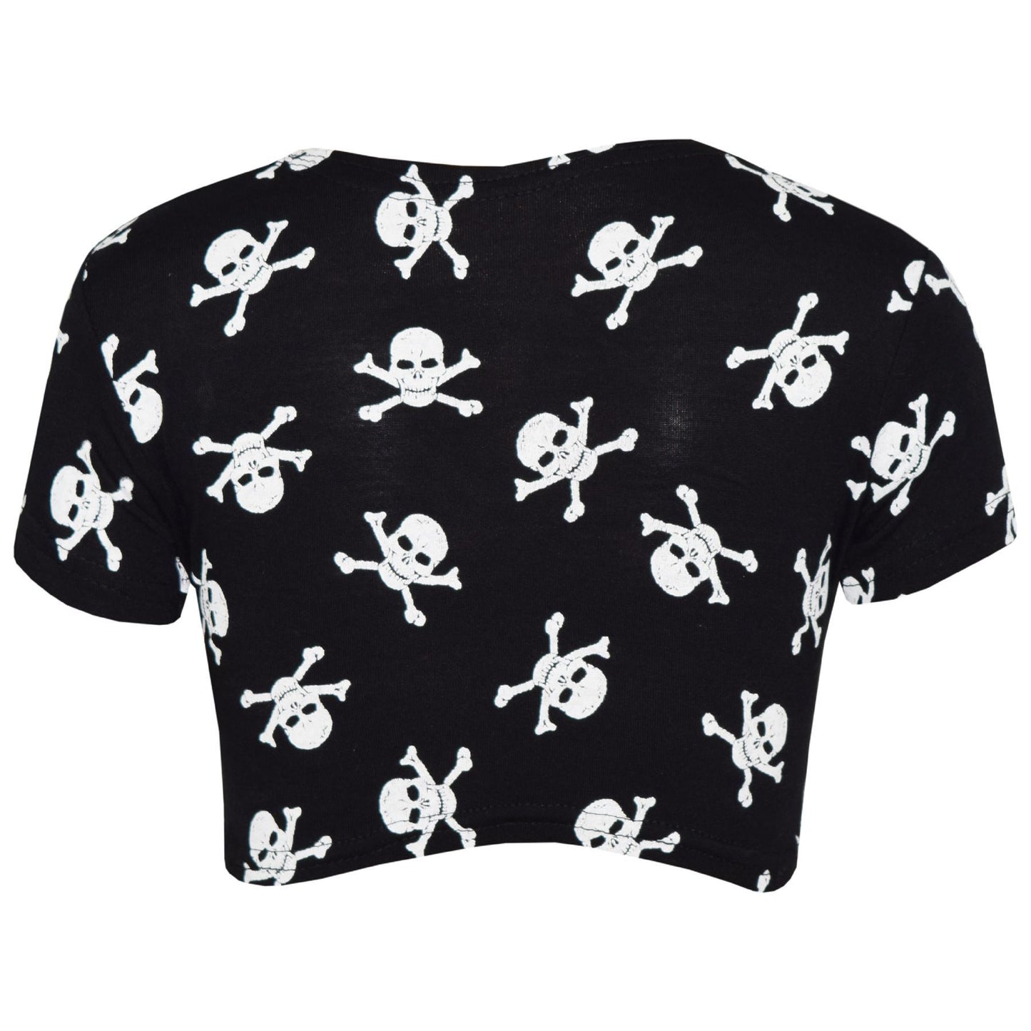 Kids Girls Skull Print Crop Top Legging Skater Dress Halloween Costume 7-13 Year