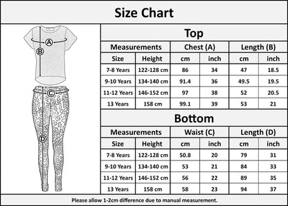 Kids Girls OMG Print T Shirt Top & Wet Look Leopard Legging Outfit Set 7-13 Yrs