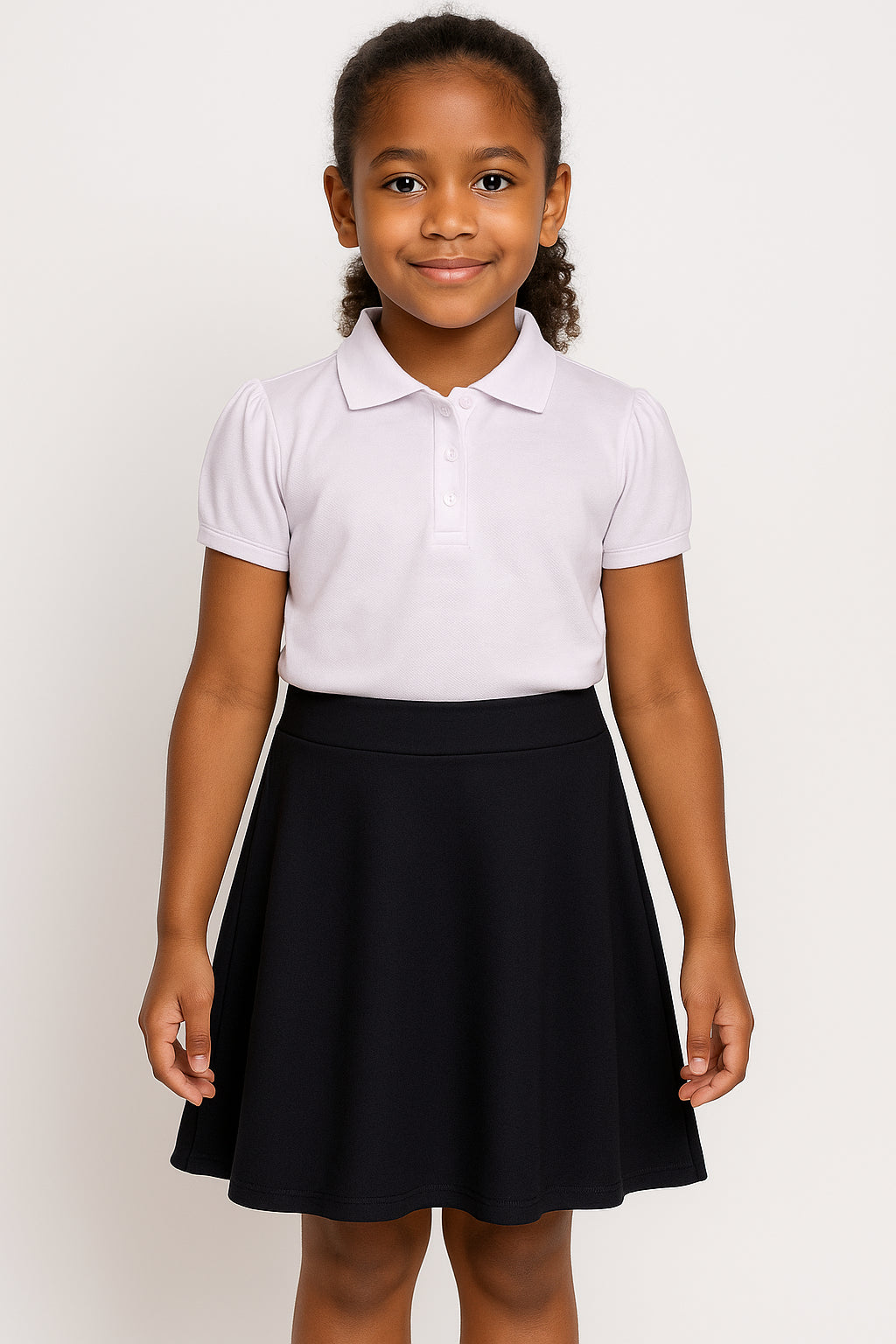 Kids Girls Plain School Uniform Skirt Elasticated Fit Summer Skater Skirts