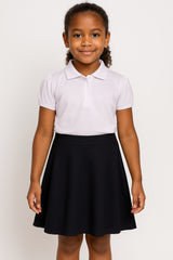 Kids Girls Plain School Uniform Skirt Elasticated Fit Summer Skater Skirts