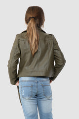 A2Z 4 Kids Girls PU Leather Jacket Zip Up Biker Trendy Belted Coats 5-13 Years