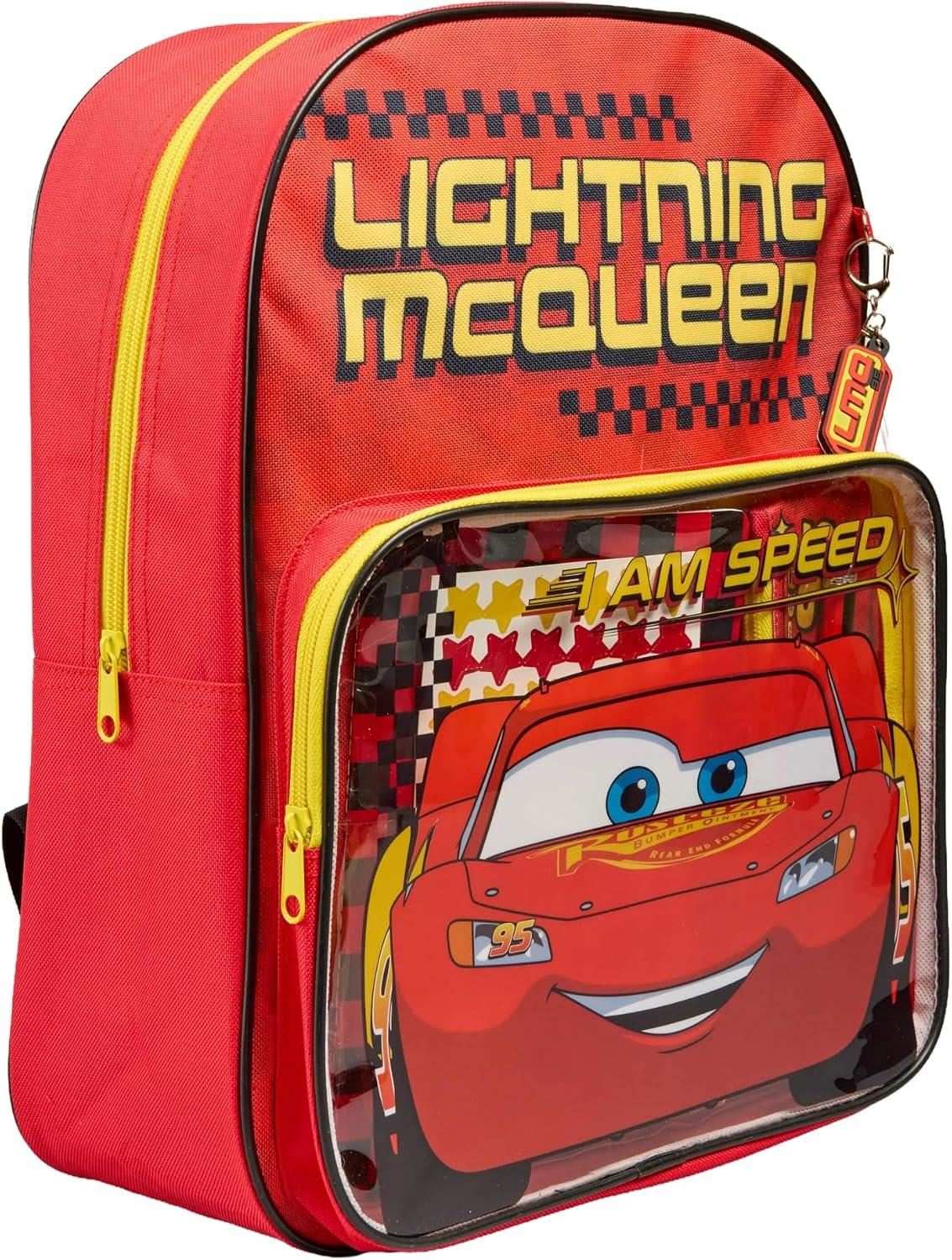 Disney Pixar Cars School Backpack With Pencil Case Notebook Stickers and Pencils