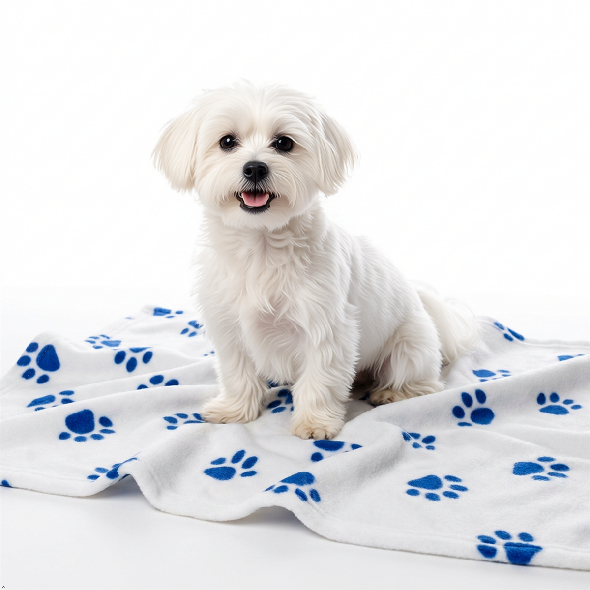 A2Z Cosy Fleece Pet Blanket 70 x 70 cm Soft Paw Print Polyester Mat