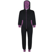 A2Z 4 Kids Girls Lilac Contrast Fleece Onesie All In One Jumsuit Playsuit Nightwear New Age 2 3 4 5 6 7 8 9 10 11 12._13 Years