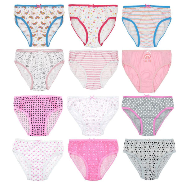 A2Z 4 Kids Girls Underwear Pack of 3 Adjustable Waist Cotton Mix Briefs Knickers