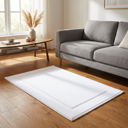 A2Z White Hotel Bath Mat Soft Absorbent Cotton Bathroom Floor Mat