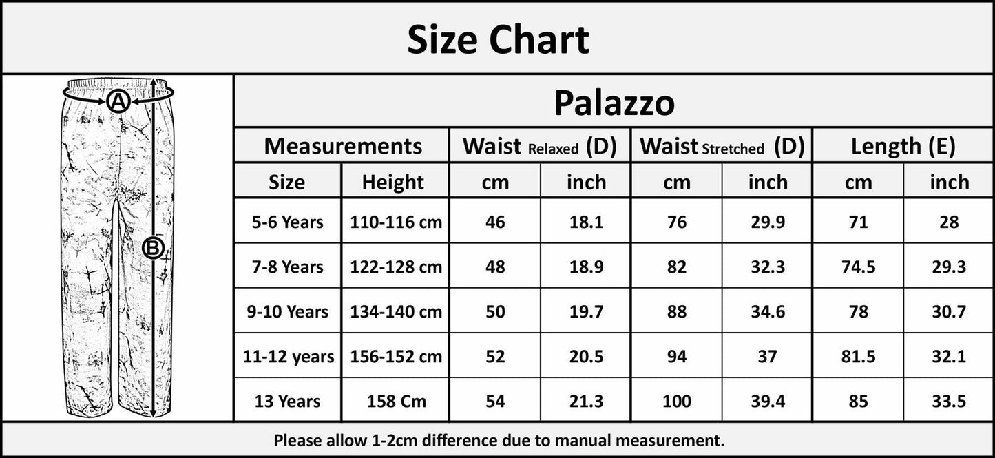 Kids Girls Palazzo Flared Wide Leg Pants Baggy Legging Loose Summer Trouser 7-13