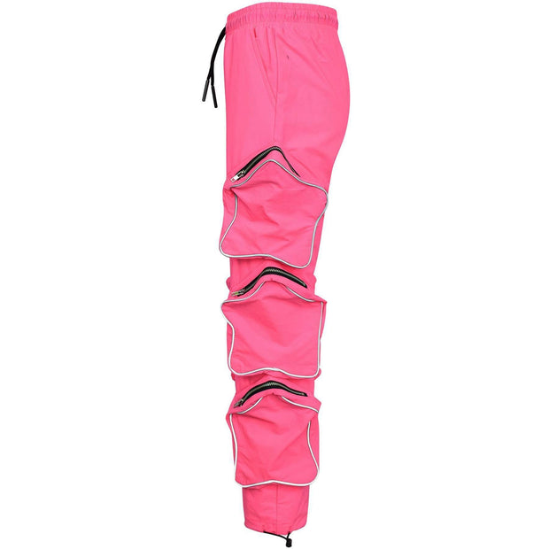 Kids Girls Cargo Trousers Elasticated Waist Comfortable Joggers Casual Pants