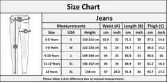 Kids Girls Jeans Embroidered Denim Comfort Stretchy Skinny Pants Age 5-13 Years