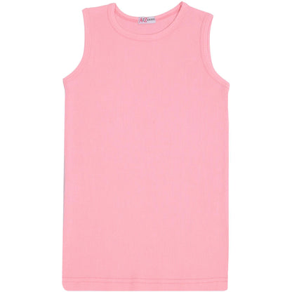 A2Z 4 Kids Kids Girls Ribbed Vest Top Designer's 100% Cotton Baby Pink Fashion Tank Tops T Shirts New Age 2 3 4 5 6 7 8 9 10 11 12 13 Years - A2Z 4 Kids
