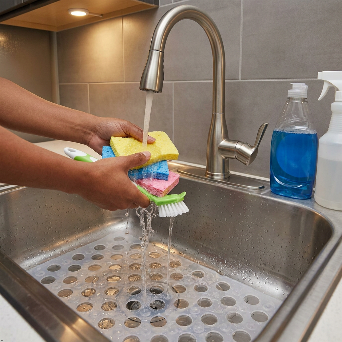 A2Z Non Slip PVC Shower Mat 48 x 31 cm Bath Mat with Suction Cups