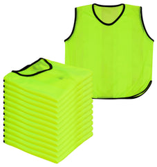 A2Z 12 Pack Sports Training Mesh Bibs Lightweight Comfortable and Breathable During Football Rugby Sports Bibs For Kids/Adult