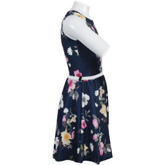 Kids Girls Skater Dress Sleeveless Party Fashion Navy Floral Summer Dresses