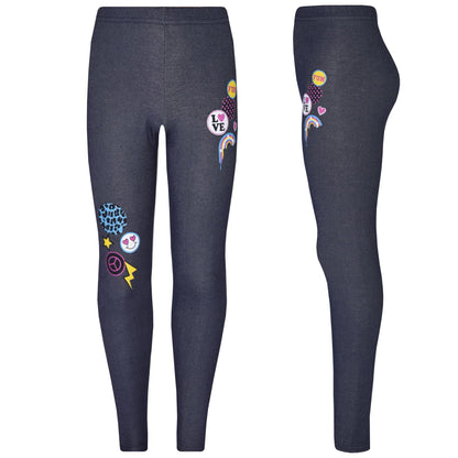 Girls Top Kids Good Vibes & Emojis Print T Shirt Tops & Jegging Set 7-13 Years