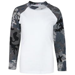 Kids Boys Girls T Shirts Plain Baseball Long Raglan Sleeves Sports Tees 2-13 Yrs