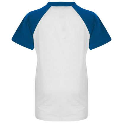 Kids Raglan Style T Shirt Contrast Colour Short Sleeve Top Girls Boys Age 5-13 Y