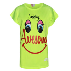 Girls Top Kids Designer's Looking Awesome Print Fashion T Shirt Top 5-13 Years