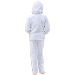 Kids Boys Girls Plain Pyjama Extra Soft Loungewear Thick Pile Fleece PJS Set
