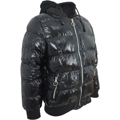 Kids Girls Boys Fashion Shiny Padded Jacket Metallic Wet Look Bubble Coat