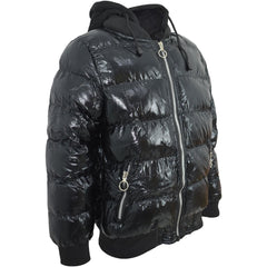 Kids Girls Boys Fashion Shiny Padded Jacket Metallic Wet Look Bubble Coat