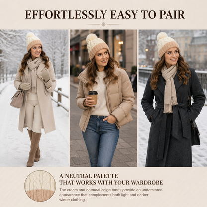 A2Z Ladies Hats Cable Chunky Bobble Knit Pom Pom Winter Warm Cozy Women Caps