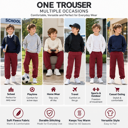 Kids Girls Boys Plain Jogging Bottoms Cuffed Joggers Sweatpants Trousers 2-14 Yr