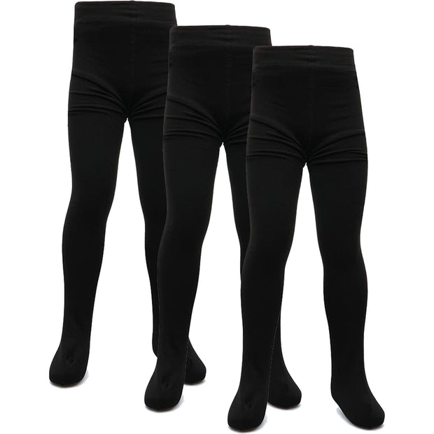 Kids Girls Fleece Lined Thermal Tights Pack 3 Or 6 Cosy Winter Stretchy Tights