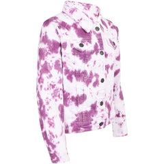 Kids Girls Fashion Denim Jacket Coat Jeans Long Sleeve Acid Wash Tie Dye Gifts
