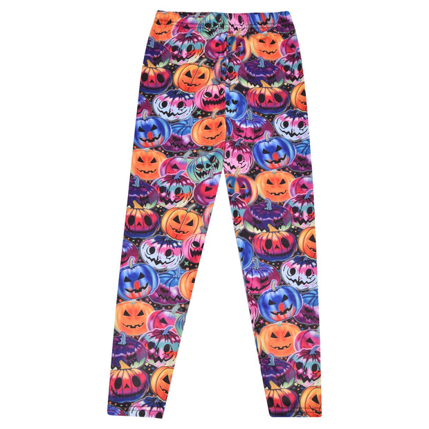Girls Halloween Legging Spider Web Skull Print Leggings Fancy Costume 3-13 Years