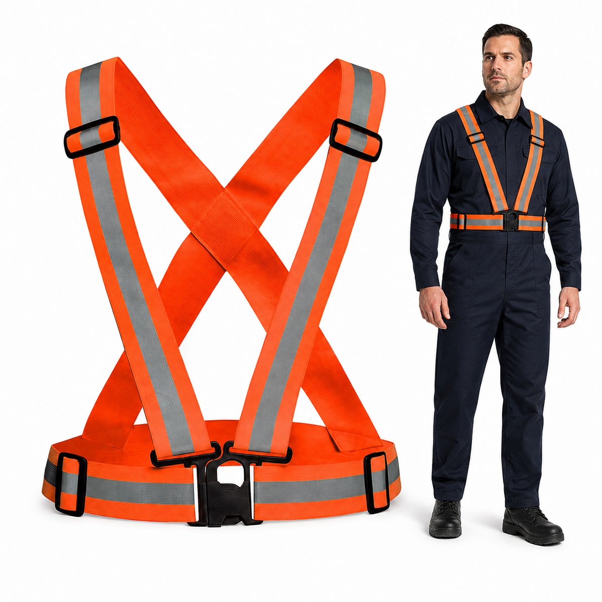 A2Z Adjustable Reflective Safety Belt High Visibility Elastic Harness Vest